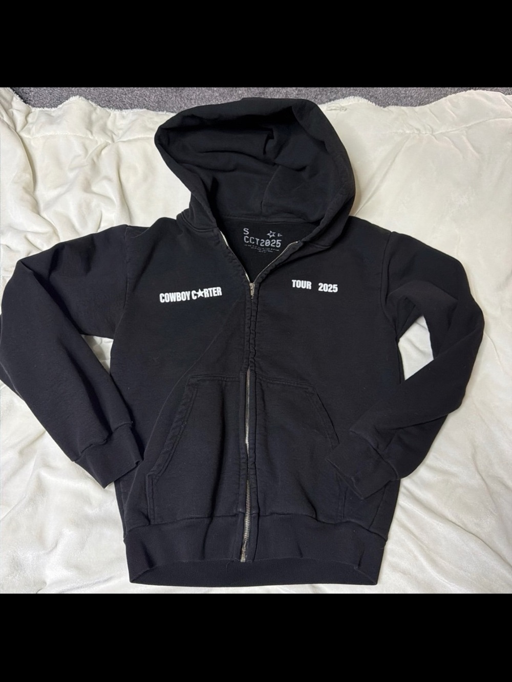 Cowboy Carter Black Zip-Up Hoodie - Beyoncé Tour 2025